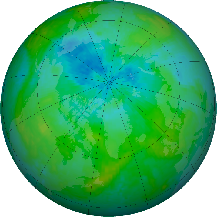 Arctic ozone map for 25 August 2004